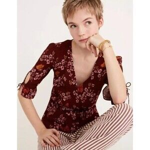 Madewell Tie-Sleeve Wrap Top in Butterfly Sanctuary, 2